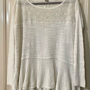 Free People Cream Lace Blouse
